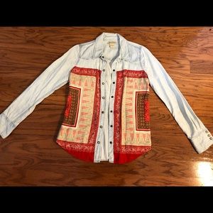 Lucky Brand Longsleeve jean with Moroccan print